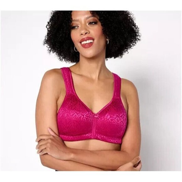 Breezies Wild Rose Seamless Wirefree Support Bra - Core RASBERRIES,44 B A679228 - Picture 1 of 1